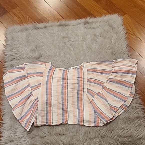 NWOT American eagle‎ outfitters womens cropped stripped shirt size xs - Picture 1 of 5